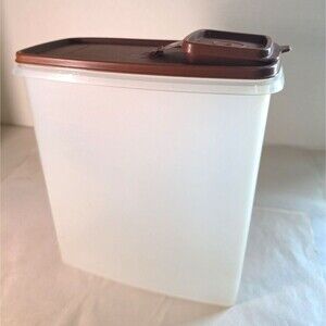 Vintage Large Tupperware Cereal Keepers 1588-3 W/Lid Brown Storage